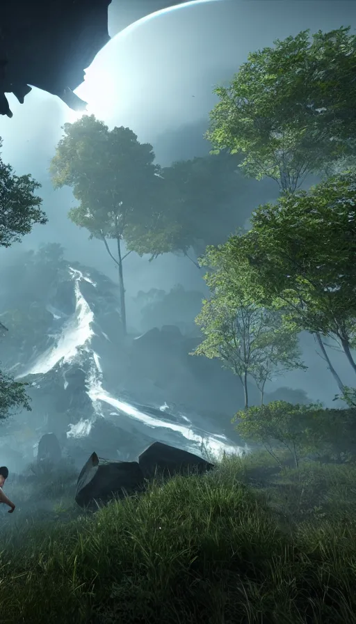 Image similar to the two complementary forces that make up all aspects and phenomena of life, with CRYENGINE