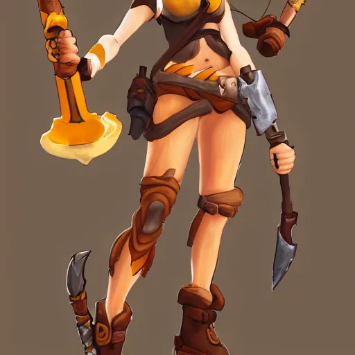 Image similar to tracer from overwatch as a barbarian