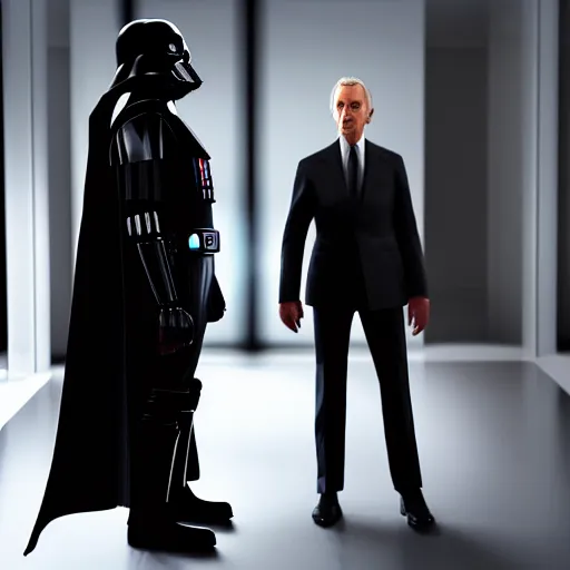 Prompt: a detailed picture of tarkin standing next to darth vader, cinematic, raytracing, 8 k, realistic, unreal, detailed, detailed, detailed