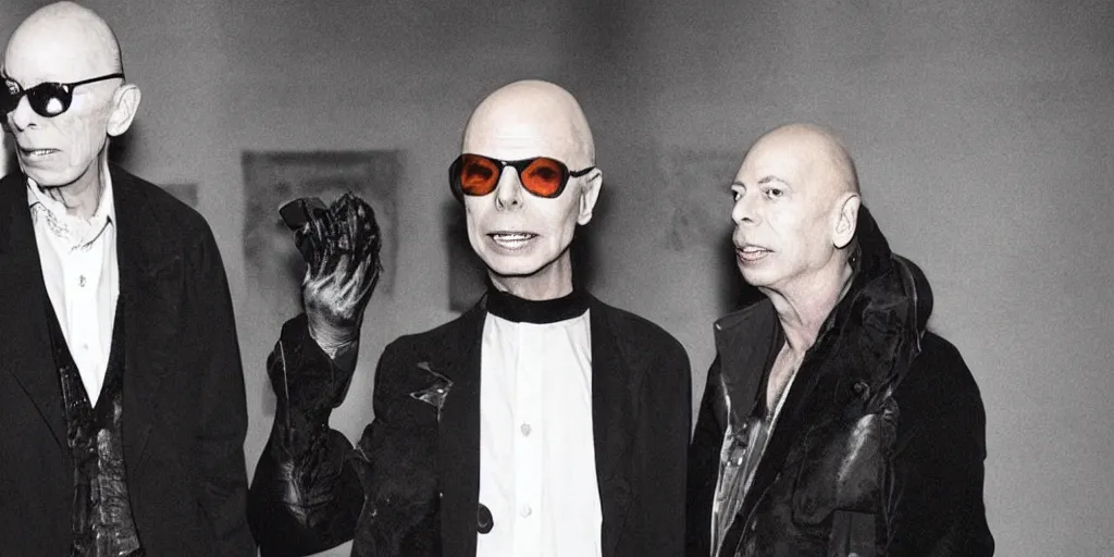 Prompt: david bowie with brian eno, 2 0 4 0 year