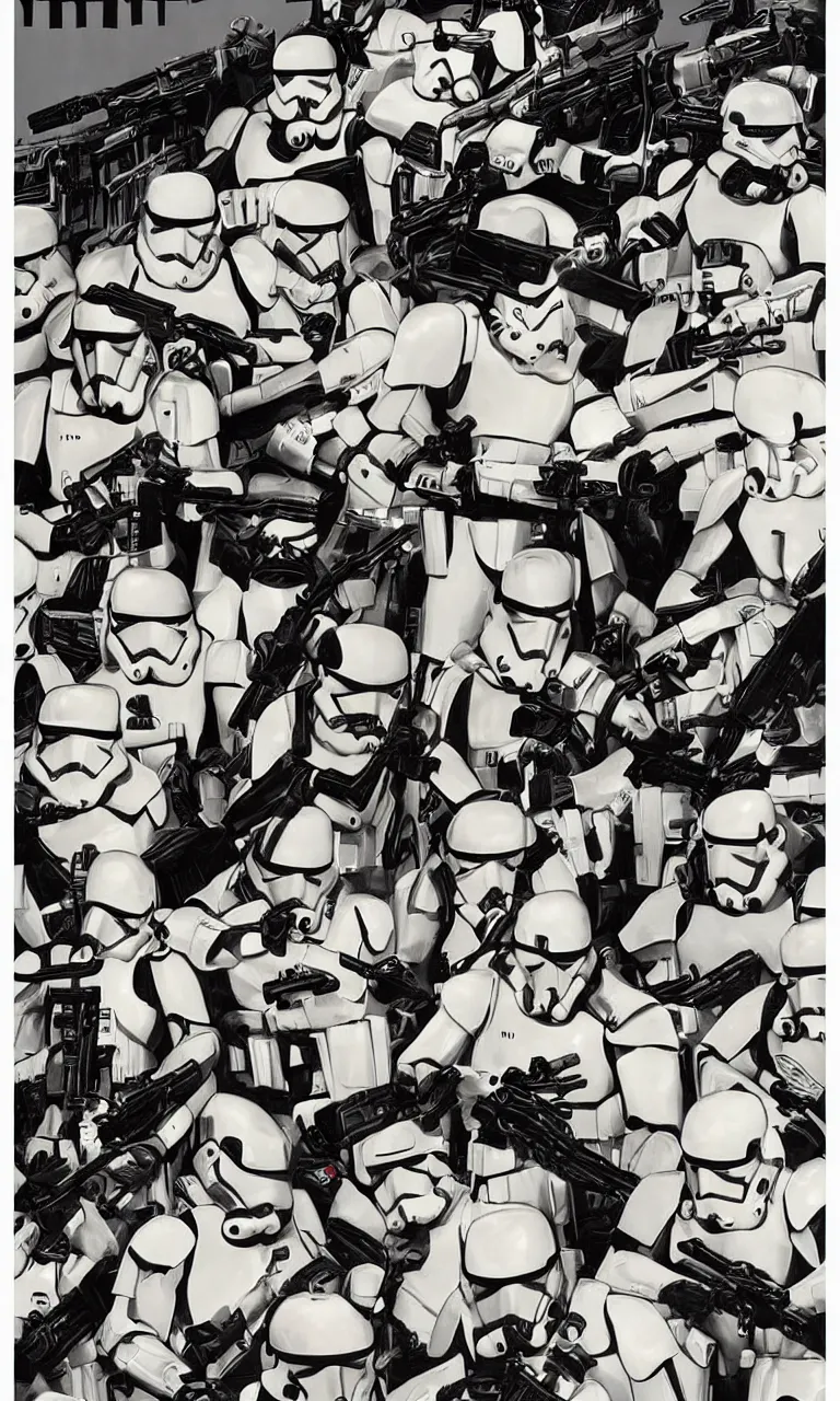 Image similar to a propaganda poster made by the Galactic Empire recruiting stormtroopers to join the army, in the style of the “I want YOU” poster