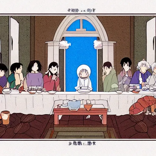 Prompt: The Last Supper by studio ghibli
