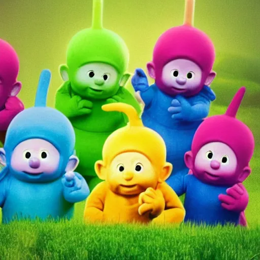 Prompt: smurf teletubbies