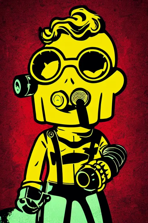 Image similar to fallout 7 6 retro futurist illustration art by butcher billy, sticker, colorful, illustration, highly detailed, simple, smooth and clean vector curves, no jagged lines, vector art, smooth andy warhol style