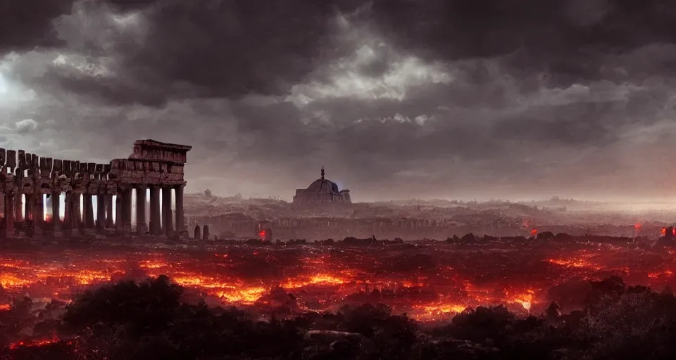Prompt: a cinematic view of nokron, eternal city, elden ring, film, atmospheric perspective