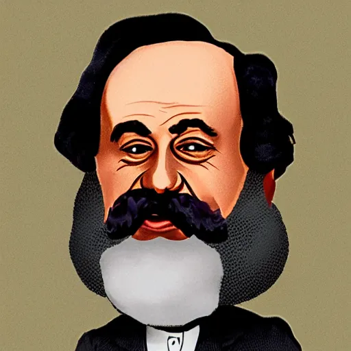 Prompt: karl marx caricature