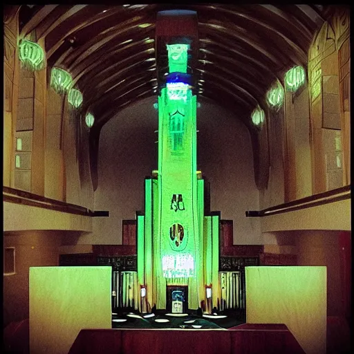 Image similar to “ emerald tower art deco money cathedral ”