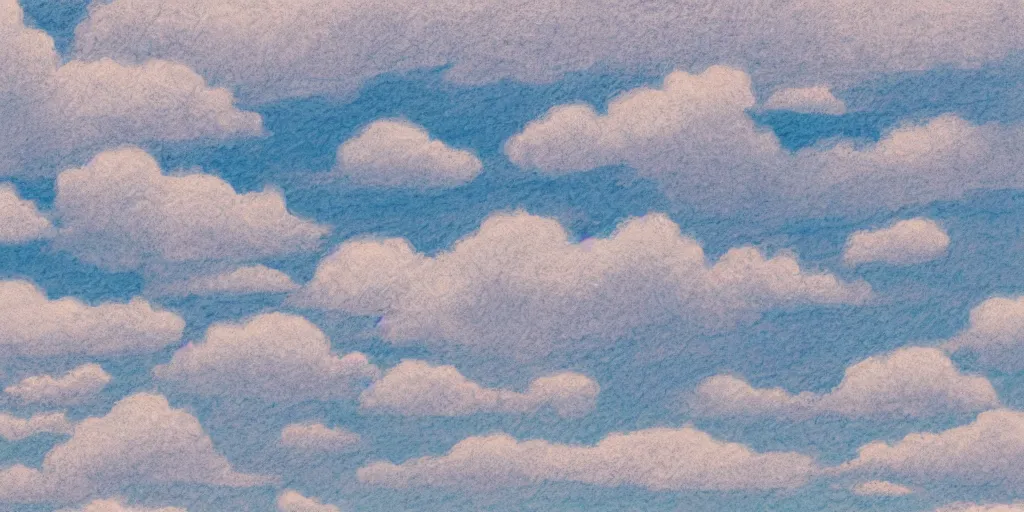 Prompt: peaceful puffy clouds, doodle, 4 k
