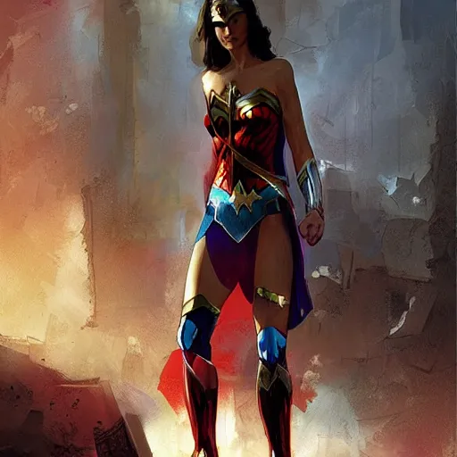 Image similar to wonderwoman paint by Marc Simonetti