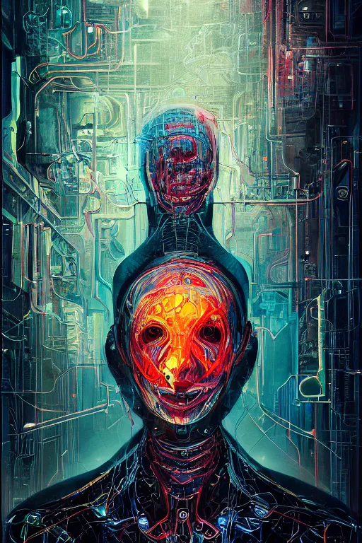 Prompt: portrait of computer & circuits, melting, homelander, 8 k, by tristan eaton, stanley artgermm, tom bagshaw, greg rutkowski, carne griffiths, ayami kojima, beksinski, giger, trending on deviantart, face enhance, hyper detailed, minimalist, cybernetic, android, blade runner, full of colour, super detailed