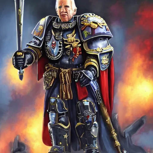 Joe Biden Warhammer 40k Emperor | Stable Diffusion