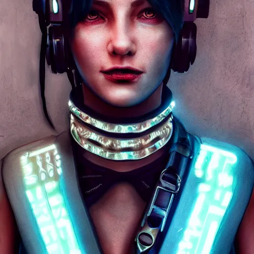 Prompt: detailed realistic female character cyberpunk wearing thick steel collar around neck, realistic, art, beautiful, 4K, collar, choker, collar around neck, punk, artstation, detailed, female, woman, choker, cyberpunk, neon, punk, collar, choker, collar around neck, thick collar, choker around neck, wearing choker, wearing collar,