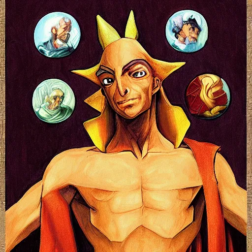 Image similar to Alakazam (From Pokémon) as a renaissance oil painting, digital art.