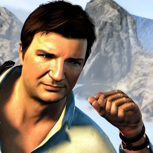 Image similar to nathan fillion in the video game uncharted