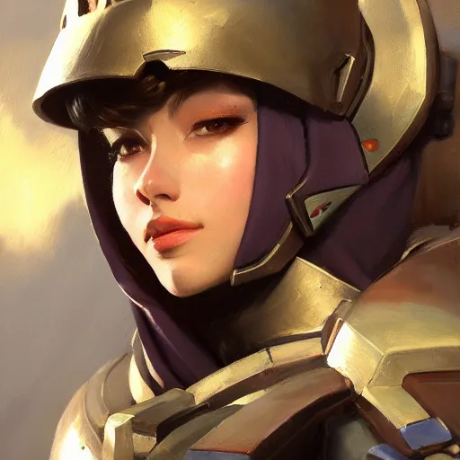 Image similar to greg manchess portrait painting of armored violet evergarden as overwatch character, medium shot, asymmetrical, profile picture, organic painting, sunny day, matte painting, bold shapes, hard edges, street art, trending on artstation, by huang guangjian, gil elvgren, ruan jia, greg rutkowski, gaston bussiere