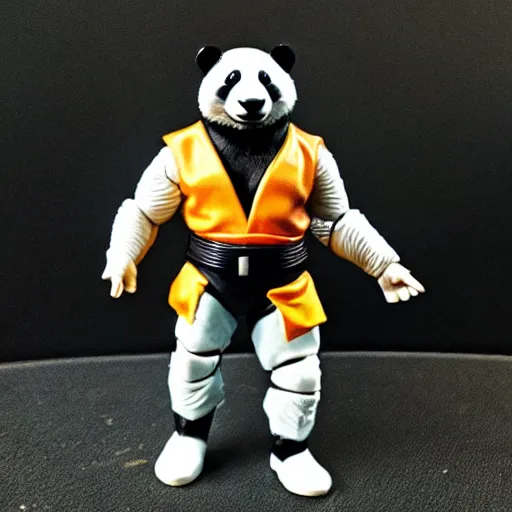 Image similar to panda as a 1 9 8 0 s kenner action figure