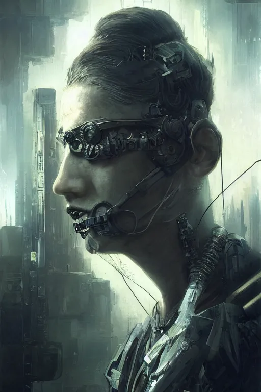 Image similar to a futuristic cyberpunk hacker a cybernetic eyepatch, upper body, highly detailed, intricate, sharp details, dystopian mood, sci-fi character portrait by gaston bussiere, craig mullins