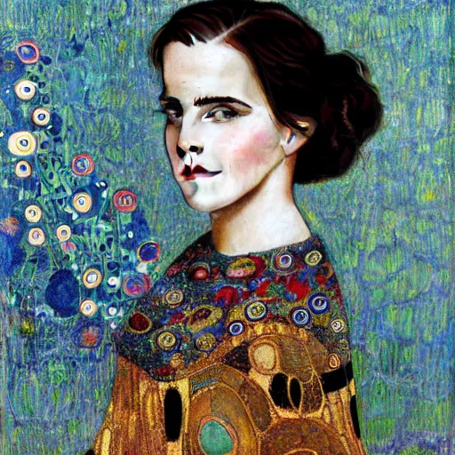 Prompt: Emma Watson portrait by klimt