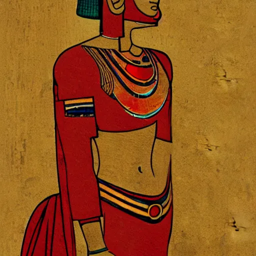 Prompt: dave strider in the style of ancient egyptian artwork