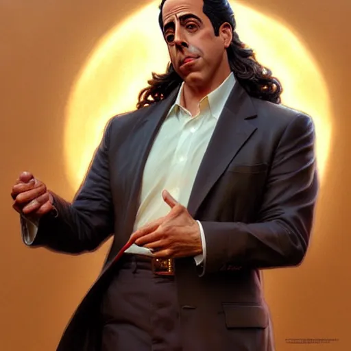 Prompt: ultra realistic illustration, a statue of glorious god jerry seinfeld, intricate, elegant, highly detailed, digital painting, artstation, concept art, smooth, sharp focus, illustration, art by artgerm and greg rutkowski and alphonse mucha