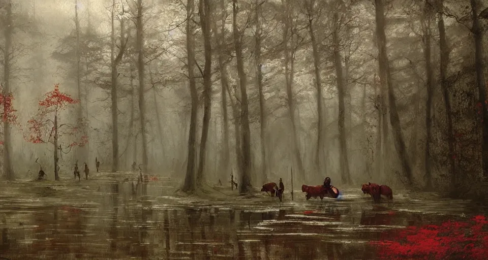 Image similar to Enchanted and magic forest, by JAKUB ROZALSKI