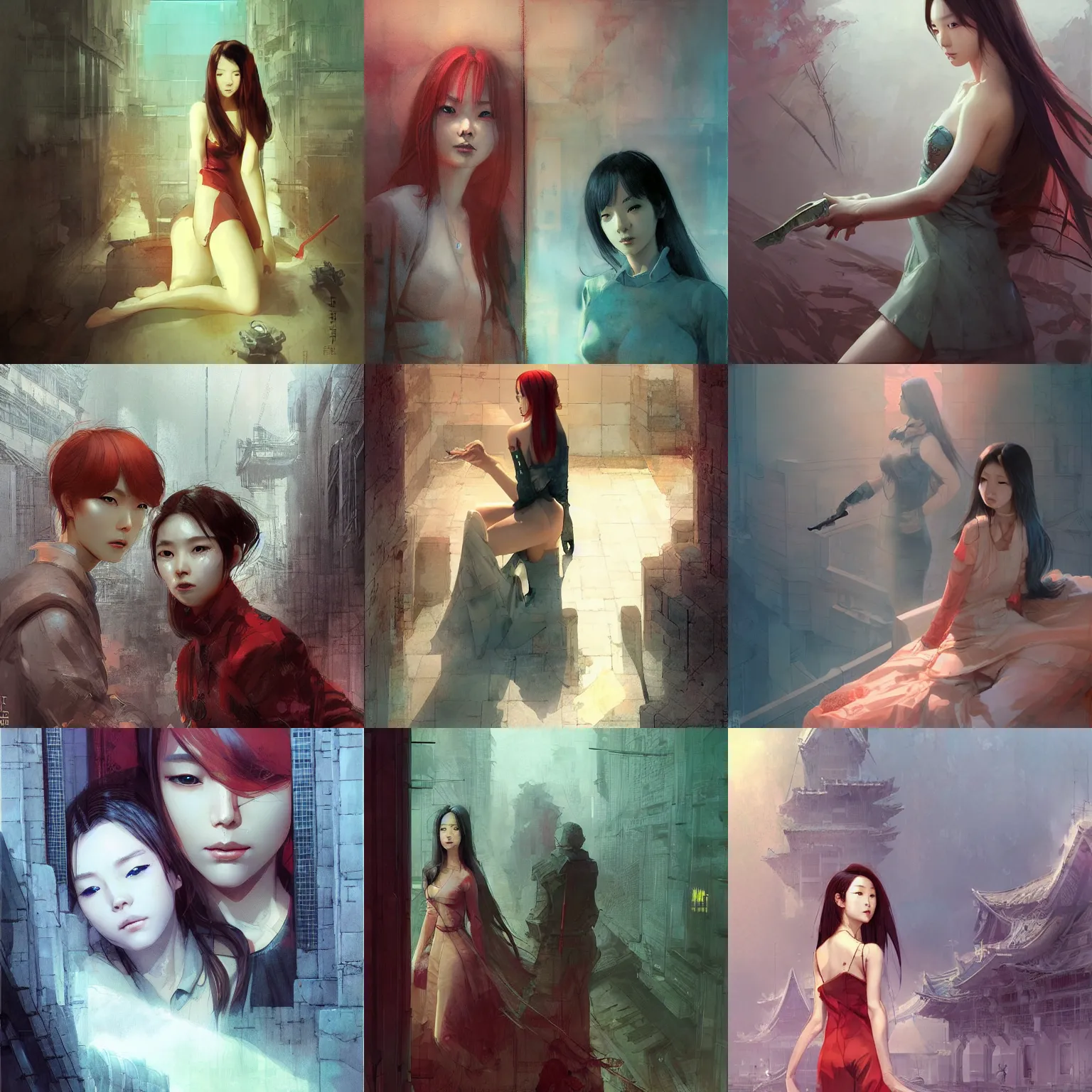 Prompt: lee jin - eun by marc simonetti, rule of thirds, seductive look, beautiful