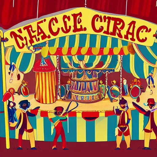 Image similar to illustration of a circus by huskmitnavn