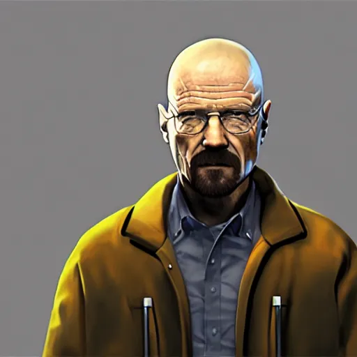 Prompt: Walter White in Half-Life 2, video game concept art