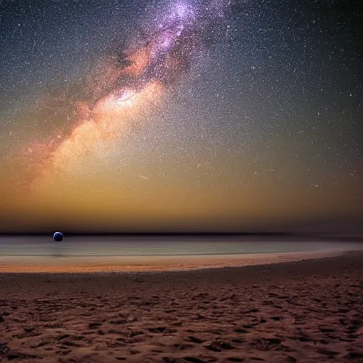 Image similar to planet on milky way as beach