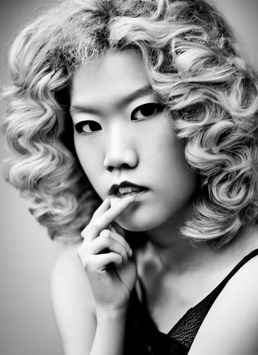 Image similar to A full portrait photo of tatsumaki, f/22, 35mm, 2700K, lighting, perfect faces, award winning photography.