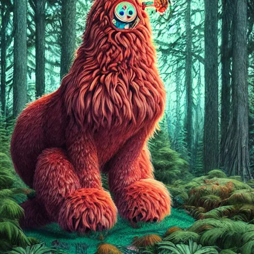 Prompt: a fluffy monster in the forest:: by Martine Johanna and Simon Stålenhag and Chie Yoshii and Casey Weldon and Guillermo del toro :: ornate, dynamic, particulate, intricate, elegant, highly detailed, centered, artstation, smooth, sharp focus, octane render, 3d