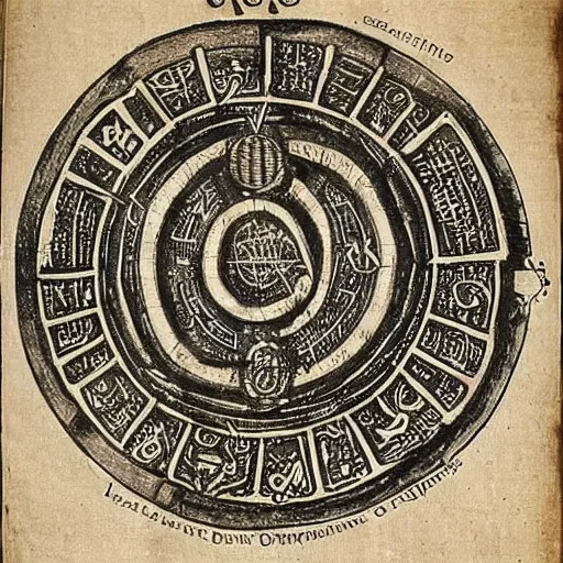 Prompt: detailed sigil drawing upon the power of yog - sothoth - from the 8 th century b. c. e. egyptian papyri version of the necronomicon. the demotic text speaks of a prophecied of a hypersigil called dataplex ouroboros that will awaken and unite the world's.