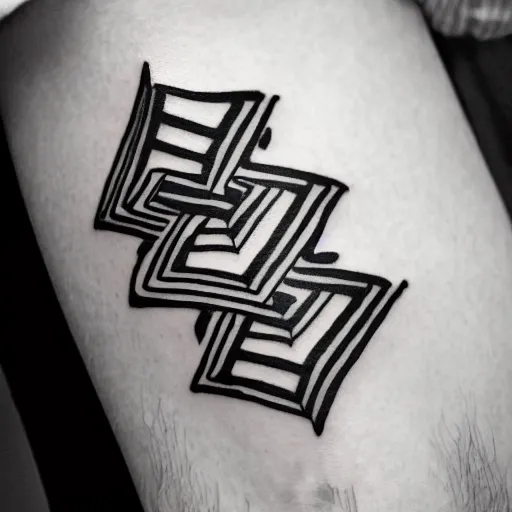 Image similar to handpoke tattoo of a simplistic black and white geometric shape, doodle, sharpie drawing, stick poke, lineart