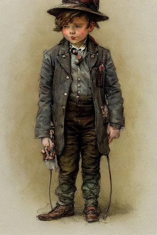 Image similar to (((((portrait of boy dressed as retro sciencepunk explorer costume . muted colors.))))) by Jean-Baptiste Monge !!!!!!!!!!!!!!!!!!!!!!!!!!!