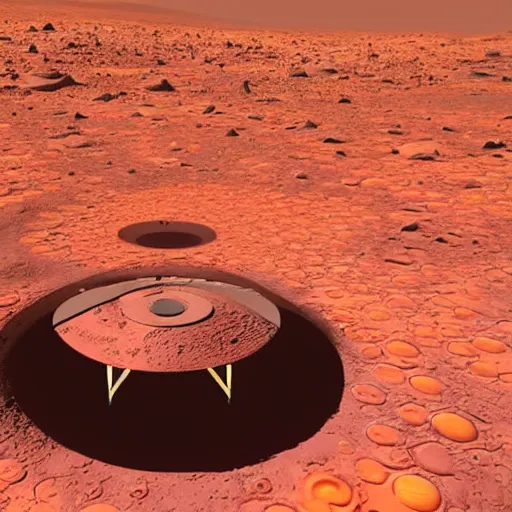 Image similar to dimensional portal on the ground on mars