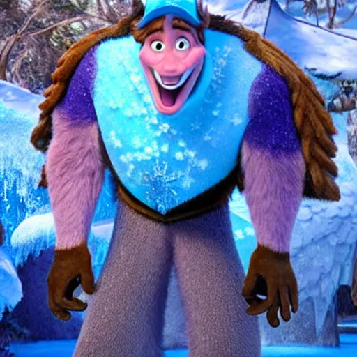 Image similar to ernest p worrell in frozen, disney,
