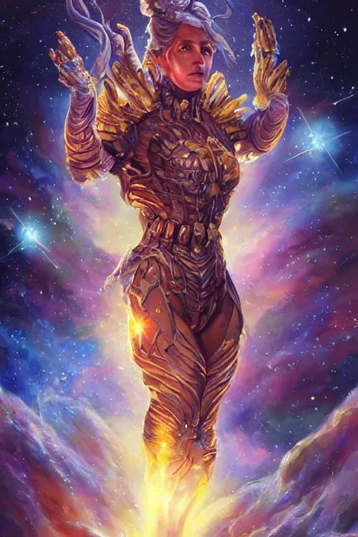 Image similar to beautiful oil painting with high detail of a wise Space ent((((Melting))))) made of stars and plasma, hybrid from dungeons and dragons and art direction by James Cameron ;by artgerm; wayne reynolds art station; cinematic quality character render; low angle; ultra high quality model; production quality cinema model