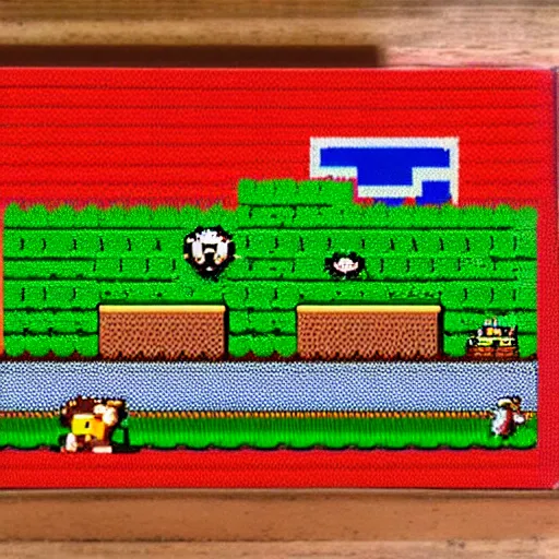 Prompt: Super Mario Bros NES landscape