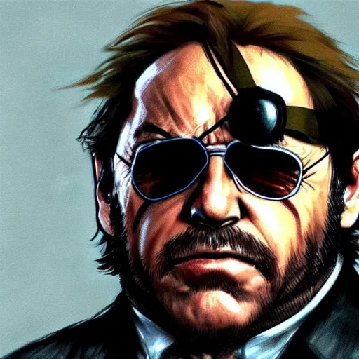 Prompt: beautiful videogame concept art of danny devito from metal gear solid