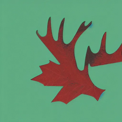 Prompt: maple leaf moose logo, graphic design, best logo, simple art