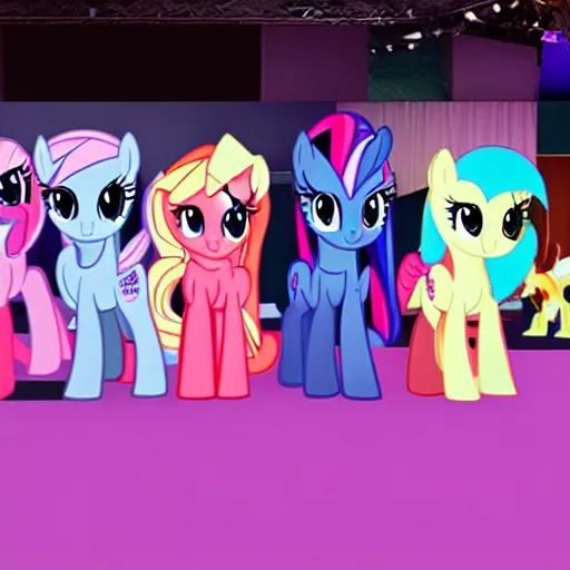 Prompt: My Little Pony convention line