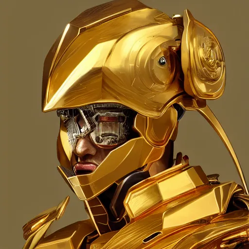 Prompt: studio portrait of lawful good gold man holy mecha paladin absurdly handsome, elegant, handsome man, ultrafine hyperrealistic detailed face illustration by kim jung gi, irakli nadar, intricate linework, sharp focus, bright colors, matte, octopath traveler, final fantasy, unreal engine highly rendered, global illumination, radiant light, intricate environment