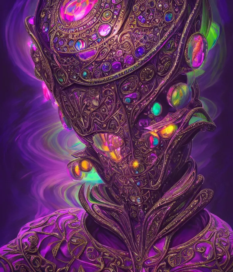 Image similar to front!!! shot of a court jester character, hyperdimensional, bioluminescent hypercubes, dark holography!!!, sunset psychedelic, chrome, (((intricate))), elegant, highly detailed, centered, (((artstation, concept art, smooth, sharp focus, artgerm, Tomasz Alen Kopera, Peter Mohrbacher, donato giancola, Joseph Christian Leyendecker, WLOP, Boris Vallejo))), mugshot!!!!!, ugly!!!!!!, octane render, nvidia raytracing demo, octane render, nvidia raytracing demo, octane render, nvidia raytracing demo, grainy, muted, 8K, digitalblasphemy, metatron