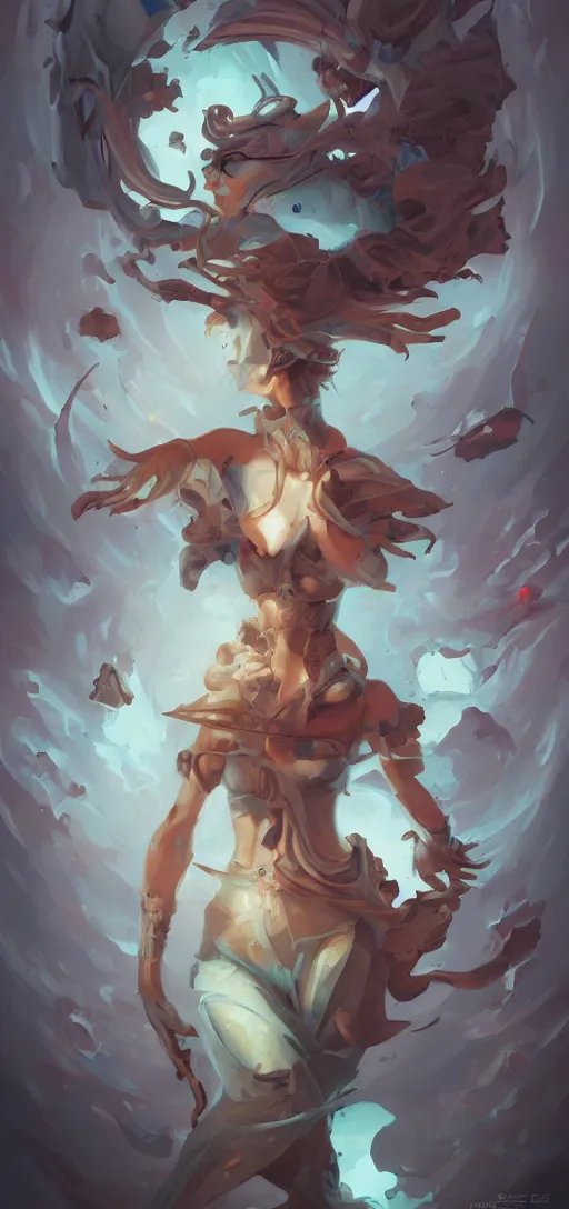 Image similar to peter mohrbacher, artgerm. math fractal computer intelligence