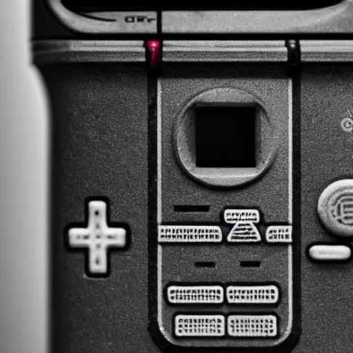 Image similar to An Aztec Game Boy, 100mm macro, bokeh, detailed, studio-lighting, award-winning