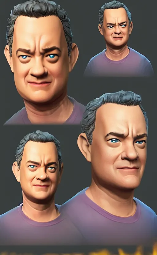 Image similar to Tom Hanks as a character in the game League of Legends, with a background based on the game League of Legends, detailed face, old 3d graphics