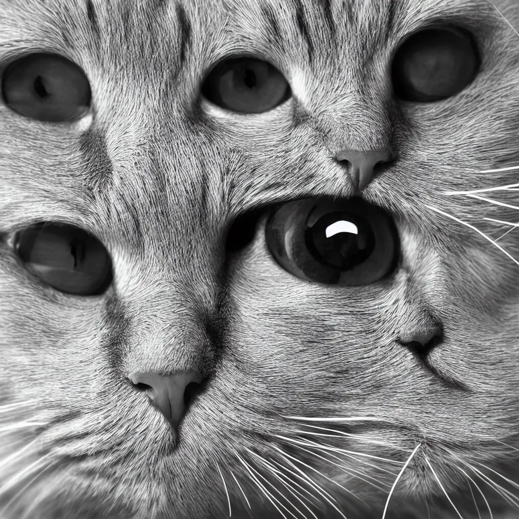 Prompt: robot cat, close up photo, 33mm