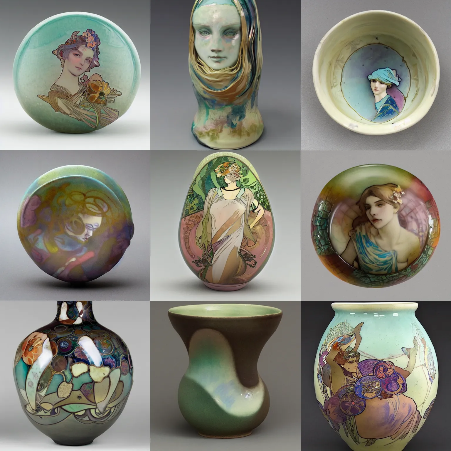 Prompt: a round organic ceramic form with pastel glaze, by ismail inceoglu, alphonsa mucha, hand built ceramics