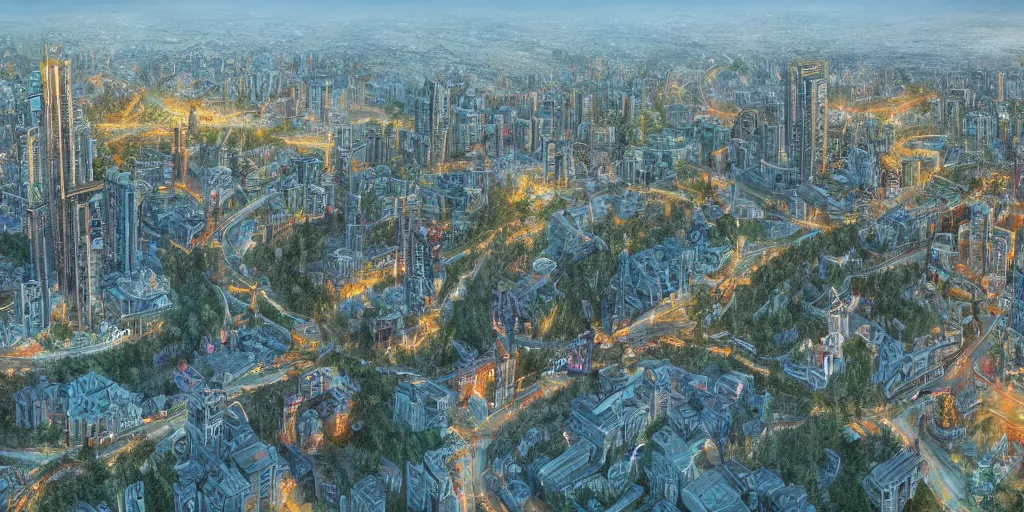 Image similar to Kyiv city as fantasy art, 8k
