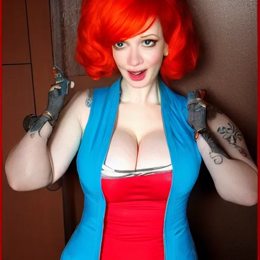 Image similar to Bulma as Christina Hendricks,